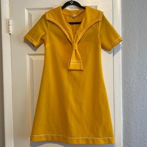 Womens sailor style yellow dress!